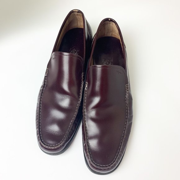 Salvatore Ferragamo brown leather slip on loafer 10.5
